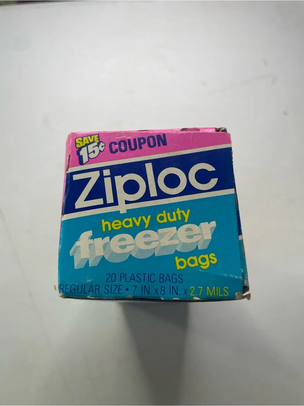 Dead-stock 1983 Ziplock Bags - Heavy Duty Freezer Bags - Blue / Pink box